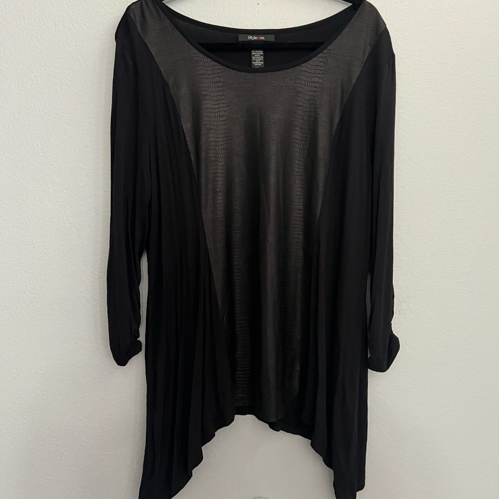 Black Long-sleeve Blouse by Style & Co